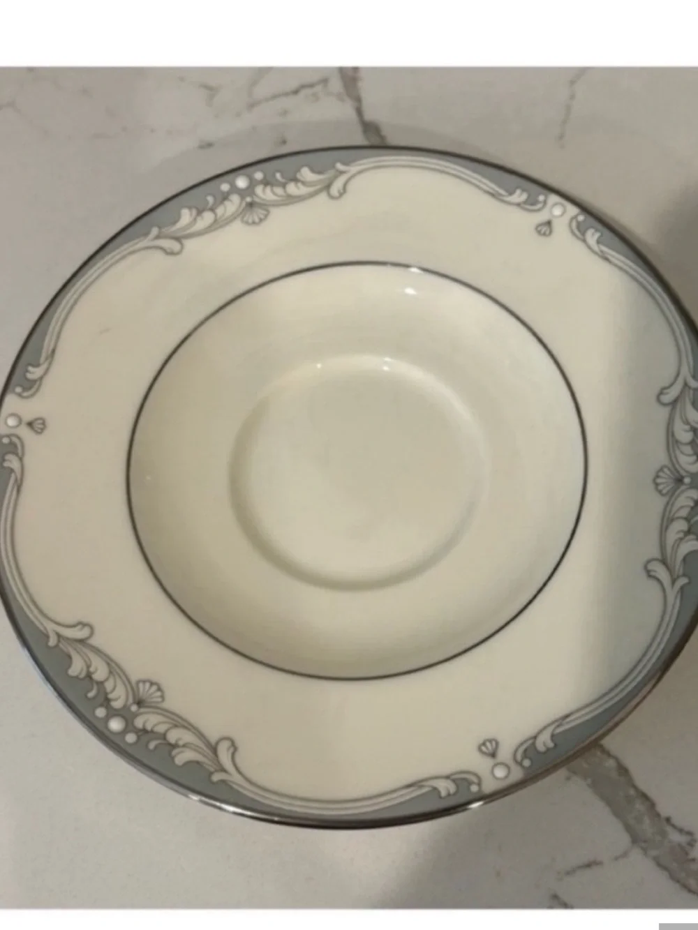 Vintage Noritake Cousteau Bone China Teacup and Saucer Set Off White Grey Japan